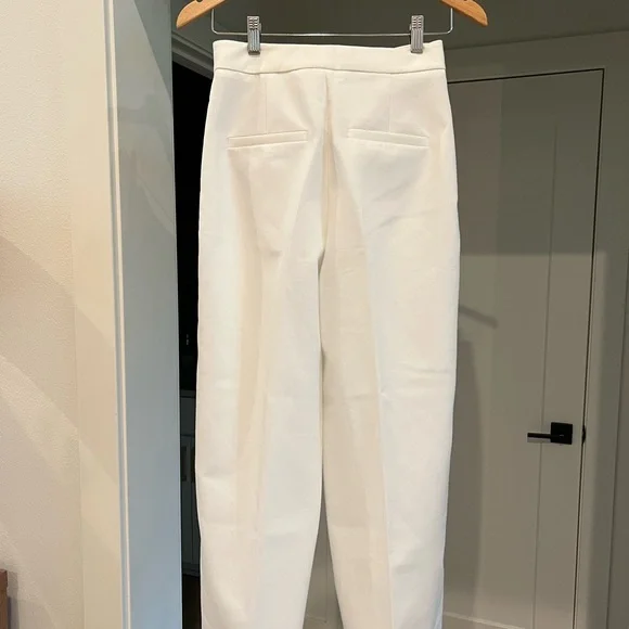 Zara Tailored White Cropped Pant Oyster White - Size S - Picture 4 of 4